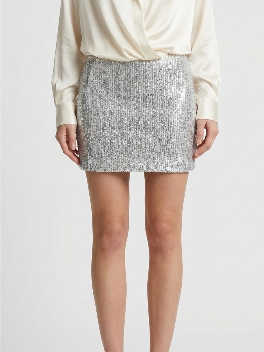 Maurices Silver Sequin Mini Skirt Size S NWT Holiday Party Y2K Indie Sleaze